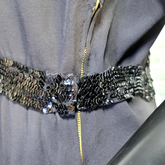 Vintage 40s Rosalinde Gilbert Model Black Cocktail Sheath Dress Sequins England - Picture 9 of 16